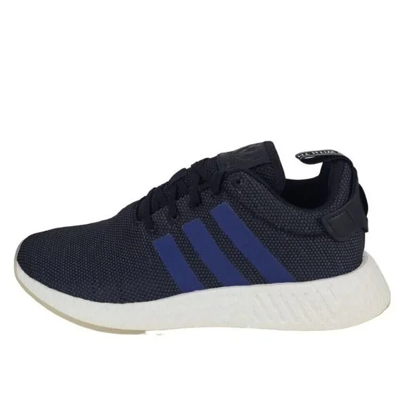 Adidas Women's NMD R2 Sports Sneakers Athletic Shoes Black Blue SZ 10.5 - Picture 1 of 10